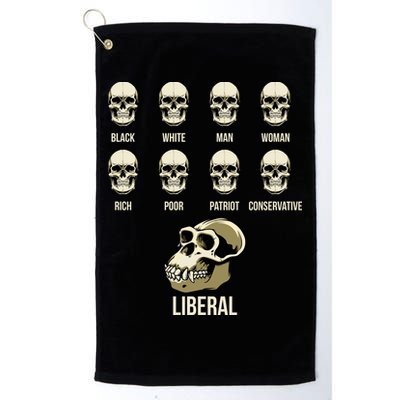 Liberal Monkey Black White Man Woman Rich Poor Patriot Conservative Golf Towel
