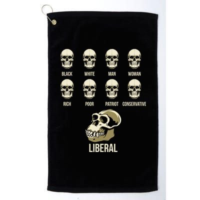 Liberal Monkey Black White Man Woman Rich Poor Patriot Conservative Platinum Collection Golf Towel