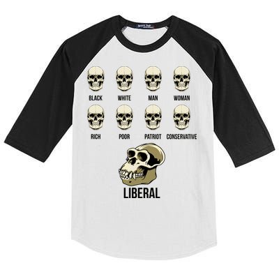 Liberal Monkey Black White Man Woman Rich Poor Patriot Conservative Kids Colorblock Raglan Jersey