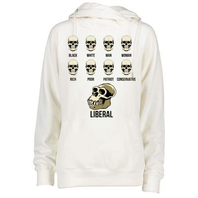 Liberal Monkey Black White Man Woman Rich Poor Patriot Conservative Womens Funnel Neck Pullover Hood