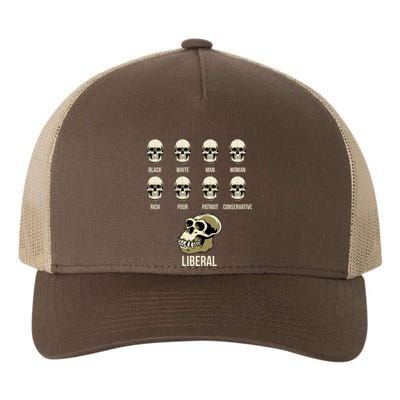 Liberal Monkey Black White Man Woman Rich Poor Patriot Conservative Yupoong Adult 5-Panel Trucker Hat