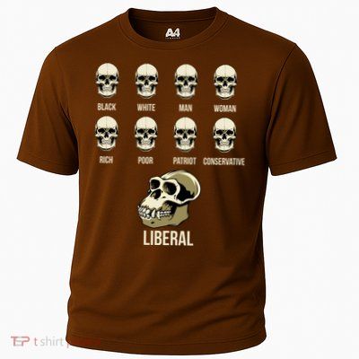 Liberal Monkey Black White Man Woman Rich Poor Patriot Conservative Cooling Performance Crew T-Shirt