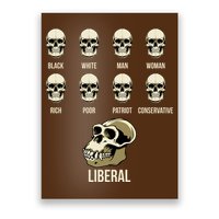 Liberal Monkey Black White Man Woman Rich Poor Patriot Conservative Poster