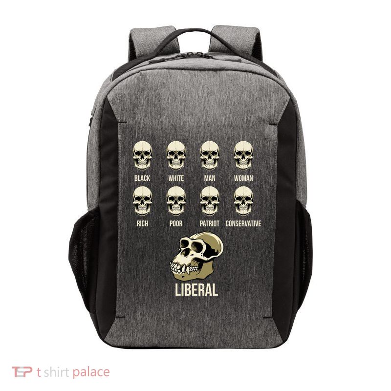 Liberal Monkey Black White Man Woman Rich Poor Patriot Conservative Vector Backpack