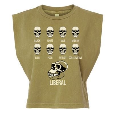 Liberal Monkey Black White Man Woman Rich Poor Patriot Conservative Garment-Dyed Women's Muscle Tee