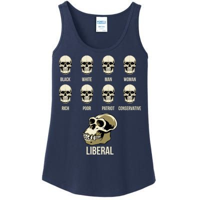 Liberal Monkey Black White Man Woman Rich Poor Patriot Conservative Ladies Essential Tank