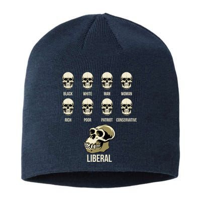 Liberal Monkey Black White Man Woman Rich Poor Patriot Conservative Sustainable Beanie