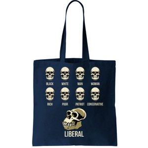 Liberal Monkey Black White Man Woman Rich Poor Patriot Conservative Tote Bag