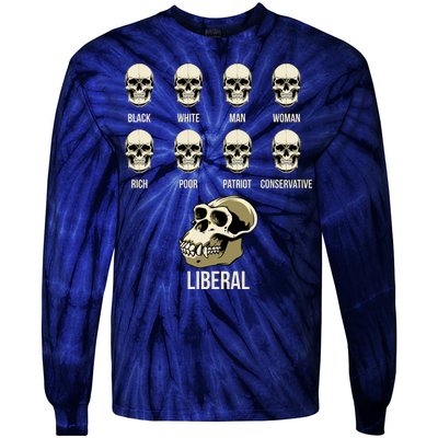 Liberal Monkey Black White Man Woman Rich Poor Patriot Conservative Tie-Dye Long Sleeve Shirt