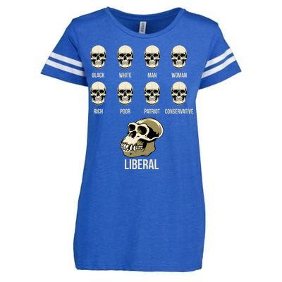 Liberal Monkey Black White Man Woman Rich Poor Patriot Conservative Enza Ladies Jersey Football T-Shirt