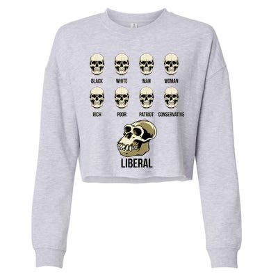 Liberal Monkey Black White Man Woman Rich Poor Patriot Conservative Cropped Pullover Crew