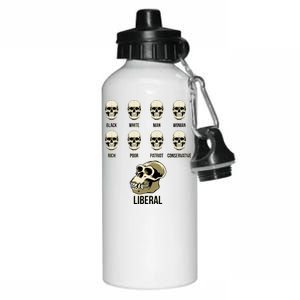 Liberal Monkey Black White Man Woman Rich Poor Patriot Conservative Aluminum Water Bottle