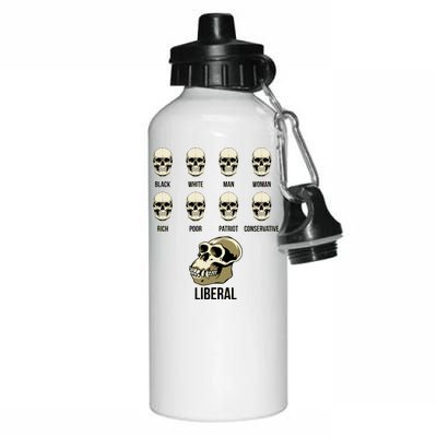 Liberal Monkey Black White Man Woman Rich Poor Patriot Conservative Aluminum Water Bottle