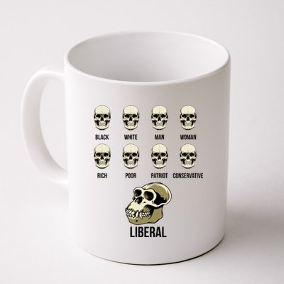 Liberal Monkey Black White Man Woman Rich Poor Patriot Conservative Coffee Mug