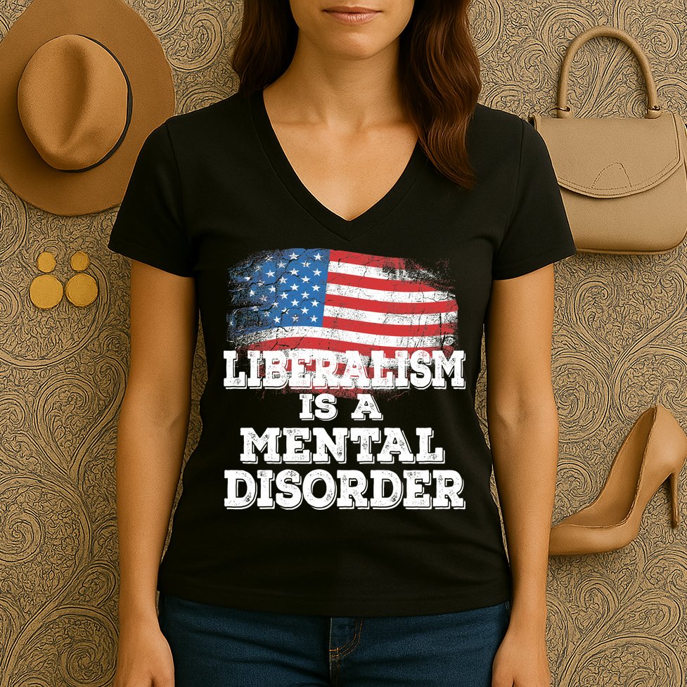 Liberalism Is A Mental Disorder Women's V-Neck T-Shirt
