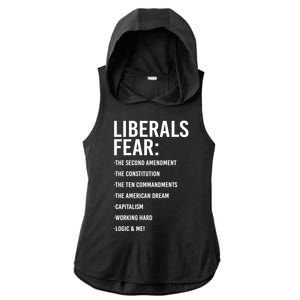 Liberals Fear Conservative Republican Ladies PosiCharge Tri-Blend Wicking Draft Hoodie Tank