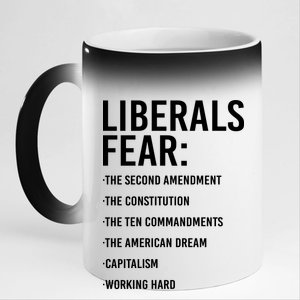 Liberals Fear Conservative Republican 11oz Black Color Changing Mug