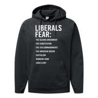 Liberals Fear Conservative Republican Performance Fleece Hoodie