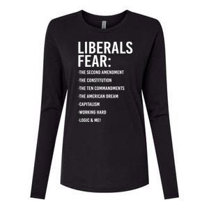 Liberals Fear Conservative Republican Womens Cotton Relaxed Long Sleeve T-Shirt