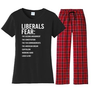 Liberals Fear Conservative Republican Women's Flannel Pajama Set