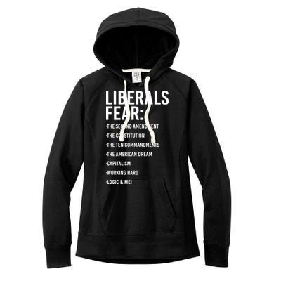 Liberals Fear Conservative Republican Women's Fleece Hoodie