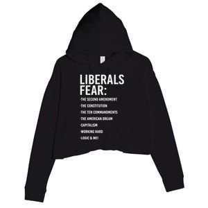 Liberals Fear Conservative Republican Crop Fleece Hoodie