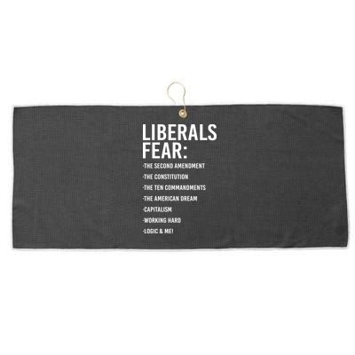 Liberals Fear Conservative Republican Large Microfiber Waffle Golf Towel