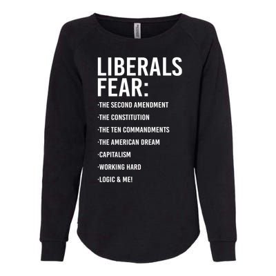 Liberals Fear Conservative Republican Womens California Wash Sweatshirt