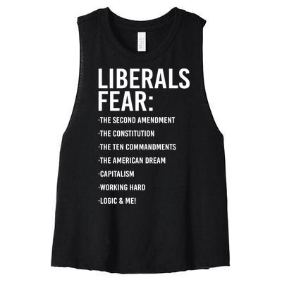 Liberals Fear Conservative Republican Women's Racerback Cropped Tank