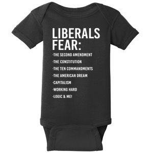 Liberals Fear Conservative Republican Baby Bodysuit