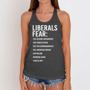 Liberals Fear Conservative Republican Women's Knotted Racerback Tank