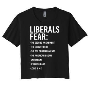 Liberals Fear Conservative Republican Women's Crop Top Tee