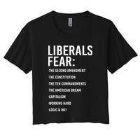 Liberals Fear Conservative Republican Women's Crop Top Tee
