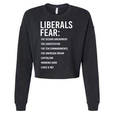 Liberals Fear Conservative Republican Cropped Pullover Crew