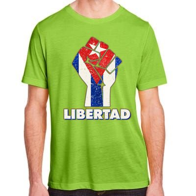 Libertad Cuba Cuban Flag Protest Fist Adult ChromaSoft Performance T-Shirt