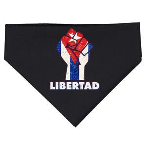 Libertad Cuba Cuban Flag Protest Fist USA-Made Doggie Bandana