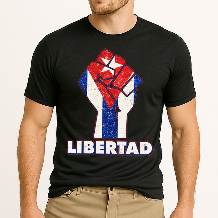 Libertad Cuba Cuban Flag Protest Fist Performance Shirt