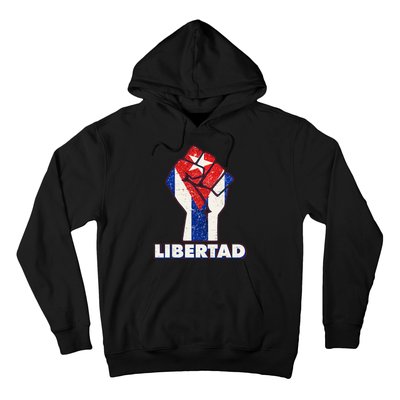 Libertad Cuba Cuban Flag Protest Fist Hoodie