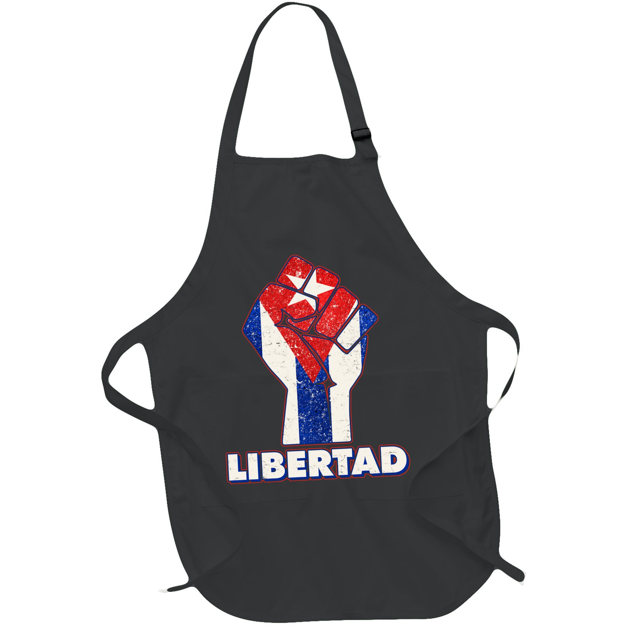 Libertad Cuba Cuban Flag Protest Fist Apron