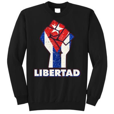 Libertad Cuba Cuban Flag Protest Fist Sweatshirt