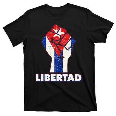 Libertad Cuba Cuban Flag Protest Fist T-Shirt