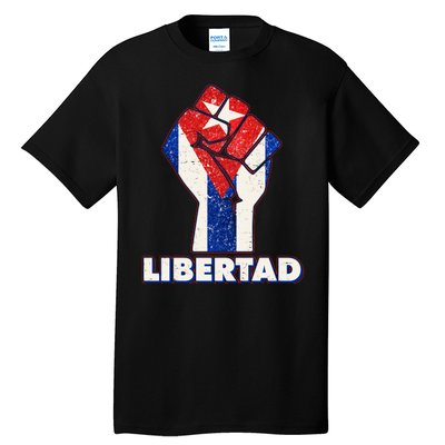 Libertad Cuba Cuban Flag Protest Fist Tall T-Shirt