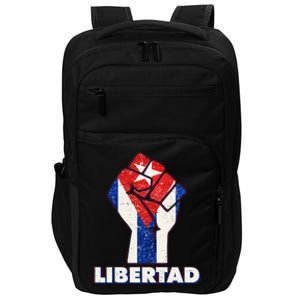 Libertad Cuba Cuban Flag Protest Fist Impact Tech Backpack