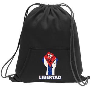 Libertad Cuba Cuban Flag Protest Fist Sweatshirt Cinch Pack Bag