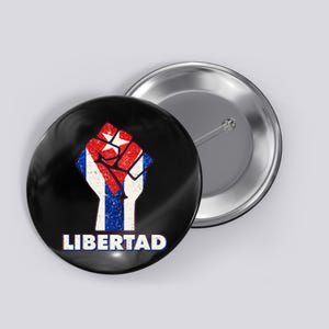 Libertad Cuba Cuban Flag Protest Fist Button