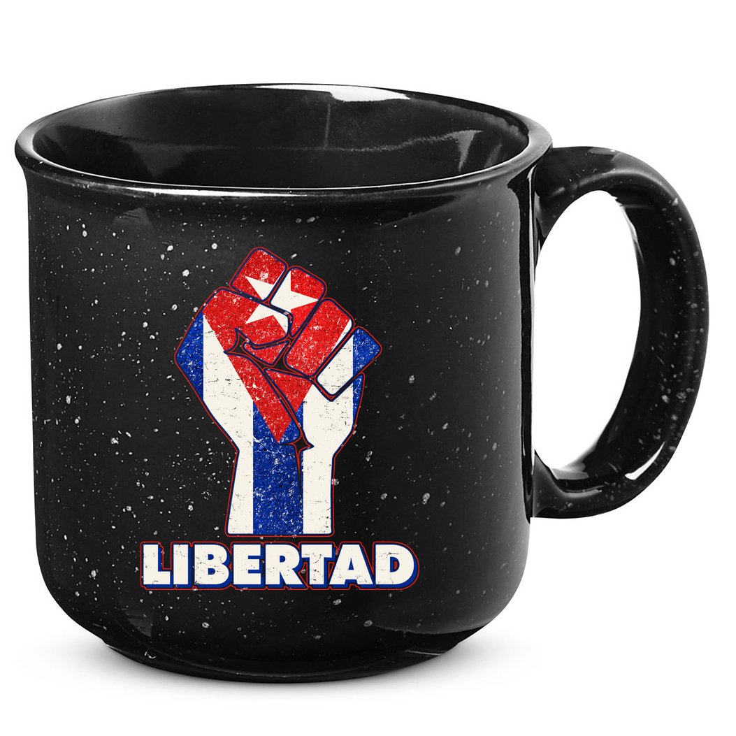 Libertad Cuba Cuban Flag Protest Fist 15oz Campfire Ceramic Mug
