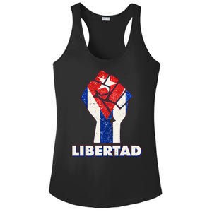 Libertad Cuba Cuban Flag Protest Fist Ladies PosiCharge Competitor Racerback Tank