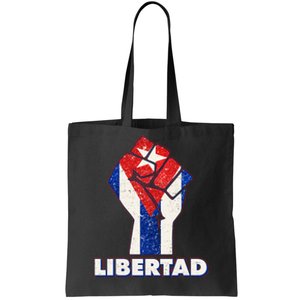 Libertad Cuba Cuban Flag Protest Fist Tote Bag