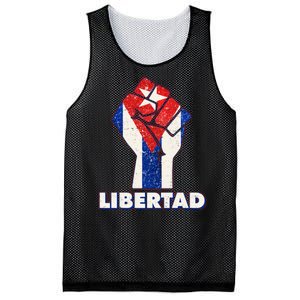 Libertad Cuba Cuban Flag Protest Fist Mesh Reversible Basketball Jersey Tank