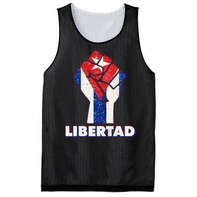 Libertad Cuba Cuban Flag Protest Fist Mesh Reversible Basketball Jersey Tank